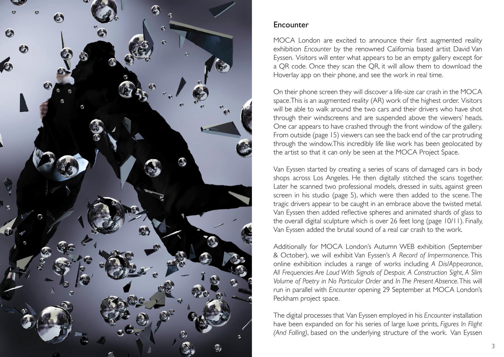 Encounter catalogue — essay and the mirrored figure.