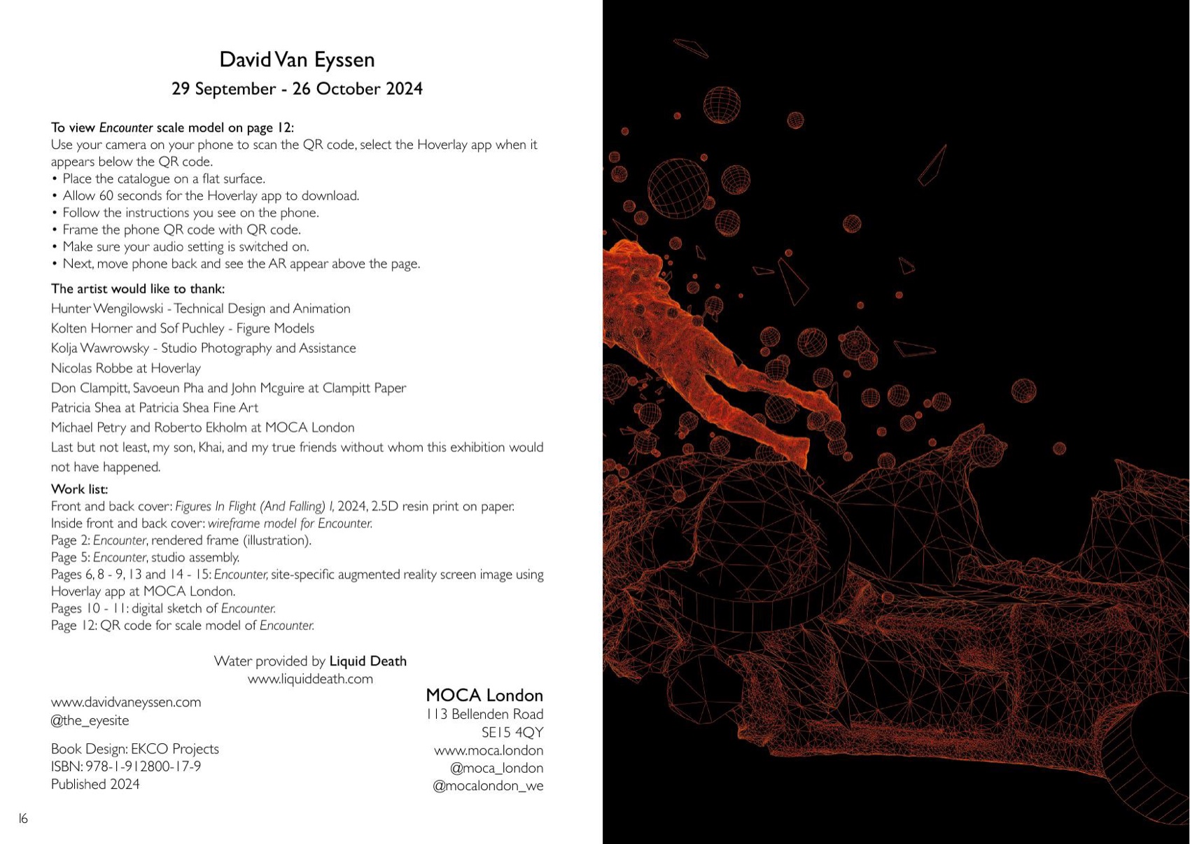 Encounter catalogue — back cover, the figures in wireframe.