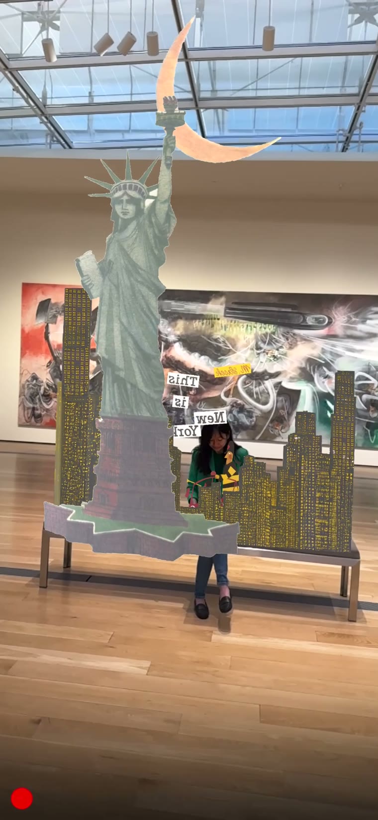 Statue of Liberty AR among gallery artworks