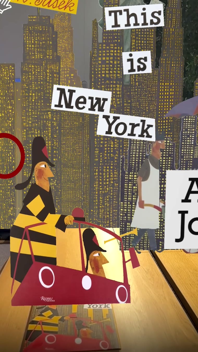Joey the Fireman in his red car, AR cover scene